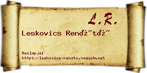 Leskovics Renátó névjegykártya