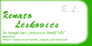 renato leskovics business card